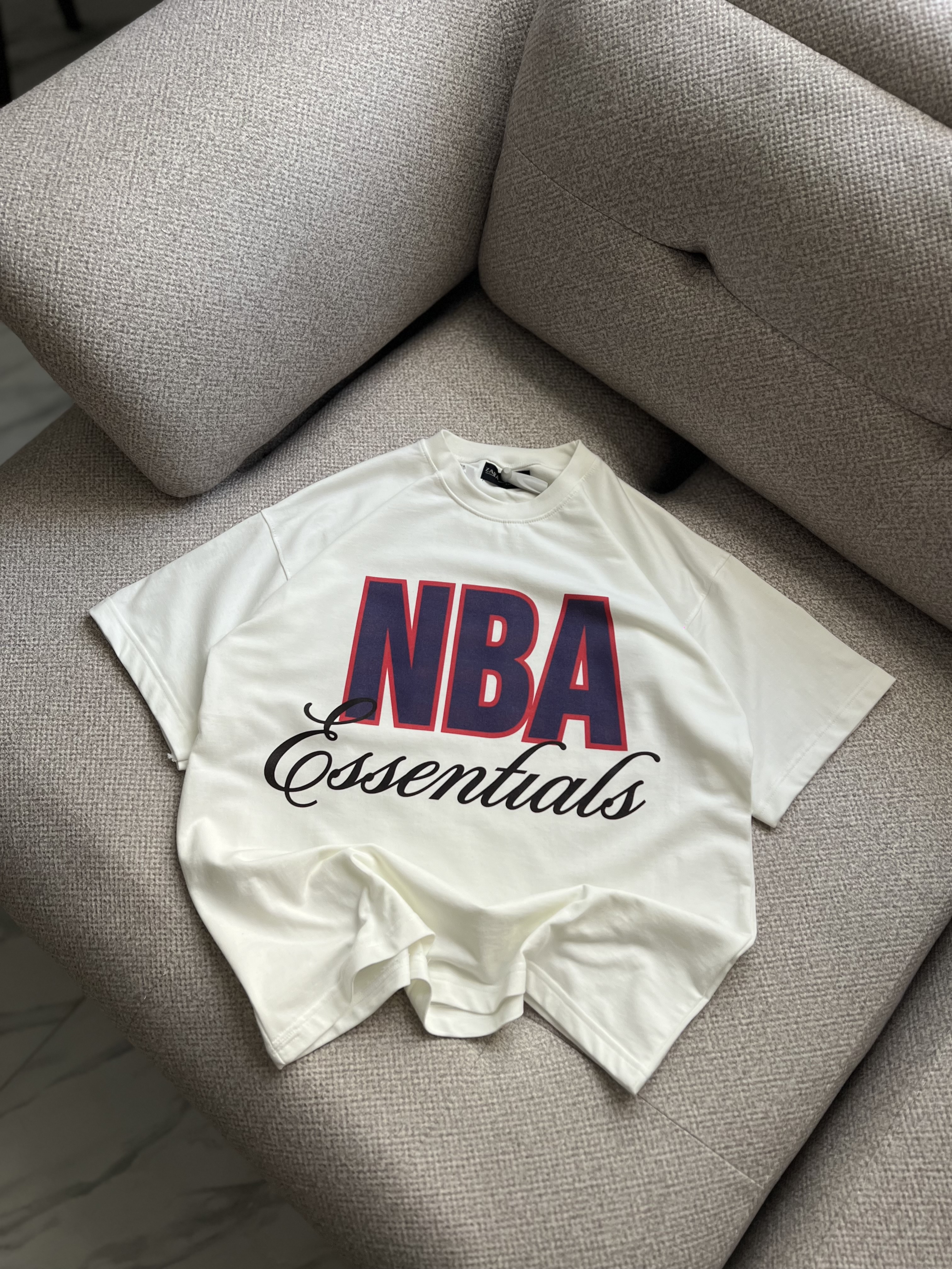 تیشرت نخ پنبه قواره اور چاپ NBA | رنگ مشکی و سفید