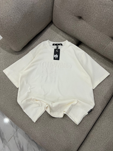 تیشرت اورسایز Off-White لوگو برجسته سهبعدی در 3 رنگ